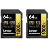 Lexar GOLD Series Professional 1800x 64GB UHS-II U3 SDXC Scheda di memoria SDXC, confezione da 2