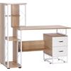 HOMCOM Scrivania PC in stile Moderno con Scaffale, Scrivania con Libreria 133 x 55 x 123cm|Aosom