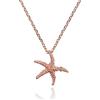 namana Collana con Ciondolo a Forma di Stella Marina. Gioielli Marini Placcato Oro o Argento con Finitura Spazzolato. Gioielli Nautici (Oro Rosa, Placcato oro)
