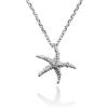 Namana Collana con Ciondolo a Forma di Stella Marina. Gioielli Marini Placcato Oro o Argento con Finitura Spazzolato. Gioielli Nautici (Argento, Placcato rodio)