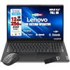 Lenovo Notebook Lenovo NUOVO con 12GB di RAM, Processore Intel i3 di 12th gen con frequenza fino a 4,40ghz, Monitor 15.6 Full HD, SSD 256GB, Office 2021, Win11 H PRONTO ALL'USO MOUSE + PEN DRIVE USB