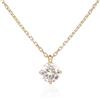 Namana Collana con Ciondolo Punto Luce in Oro per Donna e Adolescente, Pietra Rotonda in Zirconia, Semplice Collana Sottile in Argento Sterling 925 Placcato Oro Giallo