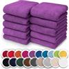 NatureMark Confezione da 10 salviette in spugna, in 100% cotone, da 30 x 30 cm, asciugamani per il viso, Viola