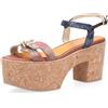 Ebarrito Sandali in pelle patchwork tacco 9 cm in sughero