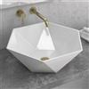 KAMALU Lavabo da appoggio 45cm forma esagonale bianca | Litos-K45