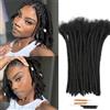 Huarisi 0.6cm Thickness 12 Inch 30Strands Real Human Hair Dreadlock Extensions for Man/Women Full Head Handmade Permanent loc Extensions Bundles Can Be Dyed Bleached Curled and Twisted