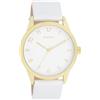 Oozoo - Orologio da donna Timepieces | Orologio da polso da donna con cinturino in pelle | Orologio moderno per donne | Elegante orologio analogico da donna rotondo (cassa da 40 mm), Bianco/Oro