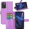 Fertuo Cover per ZTE Blade V40 Vita/Blade A72 4G, Custodia Portafoglio Cover a Libro in Pelle Flip Case con Silicone Bumper, Fibbia Magnetica, Porta Carte, Kickstand, per ZTE Blade A72 4G, Viola