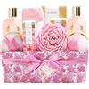 spa luxetique Cesto regalo da donna del marchio SPA LUXETIQUE, 12 pezzi. Set regalo di prodotti da bagno, al profumo di rosa, regalo per donne, regalo di compleanno, set benessere per donne, confezione regalo,