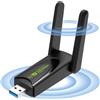 POPWUFRDO Chiavetta WiFi 1300Mbps，Adattatore WiFi USB senza fili per PC: 5G/2.4G Dual Band 5dBi adattatore WiFi ad alto guadagno per PC desktop, adattatore wireless per Windows 7/10/11rete di computer