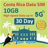 SIM2ROAM SOLO dati Costa Rica Scheda SIM 30 giornil10 GB di dati Internet ad alta velocità fino a 5G lRoaming gratuito in El Salvador, Guatemala, Nicaragua e Panama | NESSUNA attivazione necessaria!