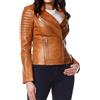 Zafy Leather Nuovo Donna pelle Marrone Giacca Moda Design Vera Cappotto Motociclista