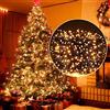 ELKTRY Luci Natale Esterno, 2000LEDs 50M Luci Albero di Natale Bianco Caldo 8 Modalità Impermeabile Catena Luminosa Natale Decorative per Albero Giardino Interno