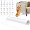 Baxcdyswe 30cm × 300cm Protezione Divano Graffi Gatto, Autoadesive Trasparente PVC con 20 Viti, Protezioni Tira Graffi Pellicola Antigraffio Gatto Divano, Protezioni per Mobili Divani Nastro Adesivo