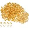 QUARKZMAN 300 Set Kit Occhielli in Metallo 5mm 1/5 Foro Occhielli per Teloni Piccolo Occhiello con Rondelle per Scarpe Vestiti Cintura Etichetta Borsa Tessuto Pelle Progetto, Tono Oro