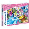 Clementoni-Le Principesse Disney & Sofia Explore Princess Supercolor Puzzle, 104 Pezzi, 27091