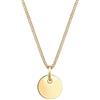 Elli Collana a Maglia Barbazzale con Piastrine a Cerchio da Donna, in Argento 925, Placcato Oro, Misura 45