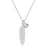 Elli Collana Donna Ciondolo Piuma Elegante con Cristalli in Argento Sterling 925