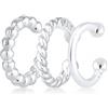 Elli Orecchini da Donna Set Earcuff Tendenza in Argento Sterling 925
