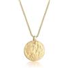 Elli Collana da donna con ciondolo a forma di piastrina martellata in argento sterling 925, 45, Metallo, Senza gemme
