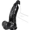 ALL WAKALIN 33 cm Fallo XXL nero con asta spessa, dildo gigante gigante spesso 7 cm di diametro con forte ventosa, gioco anale a mani libere, giocattolo sessuale con dildo anale stimolatore del punto G