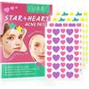 KLLALO Cerotti Brufoli, Hydrocolloid Patch, Impermeabili e Traspiranti Patch Per l'acne, Acne Pimple Healing Patch Invisibile e Stella Patch Brufoli, Copertura assorbente (Star+Heart Patch-156PCS)