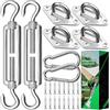 TsuperU Kit Fissaggio Vela Ombreggiante Triangolare Fissaggio Ombreggiante Rettangolare Tenditore M6, Kit Fissaggio Tenda da Sole per Esterno Balcone Impermeabile Moschettone Inox 304 Giardino de Accessori