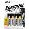 Energizer pile stilo Alkaline Power AA, pezzi 4