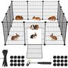 BAKAJI Recinto Animali di Piccola Taglia con Porta Apribile Criceti Conigli 12pz 35x45cm
