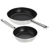 RÖSLE Elegance Set di 2 Padelle, Universali, con Rivestimento Antiaderente Proplex, 20 e 28 cm, Acciaio Inox 18/10, Adatto Al Piano Cottura a Induzione e Alla Lavastoviglie