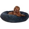 Paco Home Letto Per Cani Letto Per Gatti Soffice Cuscino Per Cani Ciambella Coperta Per Cesto Per Gatti Cesto Lavabile, Colore:Antracite, Dimensione:Ø80 cm