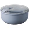 OMADA Design - Contenitore ermetico per alimenti rotondo da 0,75 L, porta pranzo con coperchio trasparente - Made in Italy - Linea Pull Box