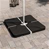 DEGHI Base per ombrellone a braccio 4 pezzi 50x50 cm pvc nero ad acqua o sabbia