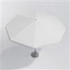 DEGHI Telo di ricambio bianco con volant per ombrellone Tabago con palo centrale da 270 cm