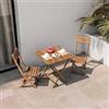 DEGHI Set bistrot tavolo 70x70 cm e 2 sedie pieghevoli in legno acacia - Paja
