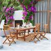 DEGHI Set pranzo tavolo allungabile 180/260x110 cm con 6 sedie pieghevoli in legno di acacia - Paja
