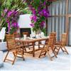 DEGHI Set pranzo tavolo allungabile 180/260x110 cm e 6 sedie regolabili in legno di acacia - Paja