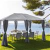 DEGHI Set 6 tende con cerniera per gazebo Albury e Malvasia da 4x3 m in poliestere grigio