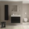 DEGHI Mobile bagno sospeso 100 cm nero satinato con top lavabo e specchio - Anami