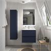 DEGHI Mobile bagno sospeso 70 cm blu satinato con lavabo in ceramica e specchio - Anami