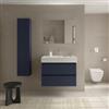 DEGHI Mobile bagno sospeso 100 cm blu satinato con top lavabo e specchio - Anami
