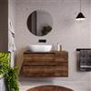DEGHI Mobile bagno sospeso 110 cm noce maya con vano reversibile e top con specchio - Anami