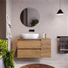 DEGHI Mobile bagno sospeso 110 cm rovere africa con vano reversibile e top con specchio - Anami