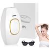 Desing Wish Epilatore Luce Pulsata IPL Epilatore Laser Donna Uomo 999.999 Flash Laser Hair Removal Dispositivo Depilazione Indolore con 2 Modalità Flash e 5 Intensità di Luce Viso Schiena Bikini