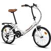 moma bikes Bicicletta Pieghevole First Class 20, Alluminio, SHIMANO 6v, Sella Comfort