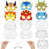 Hifot Maschera Dinosauro Bianca Maschere Bambini per Animali da Colorare DIY Artigianato 12 Pezzi Maschere per Carnevale Festa Compleanno Bambini Accessori per Feste