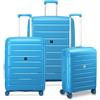 MODO BY RV RONCATO STARLIGHT 3.0 set valigie Grande, Medio e Cabina, espandibile e con sistema di chiusura TSA - Blu elettrico