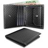 UNOSEKS Portmonee - Portafoglio da uomo con protezione RFID, mini portafoglio da uomo Bifold, slim wallet con scomparto per monete, porta carte di credito da uomo per 4 carte(fibra di carbonio)