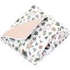 TupTam Tappeto Play Mat Per Bambini e Neonati Coperta 120 x 120 cm Gioco Imbottita XXL, Foresta Orso Cervo Coniglio Beige Verde