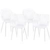 anrekl Set di 4 sedie da pranzo con gambe in metallo, sedie da cucina poltrona per sala da pranzo soggiorno, bianco